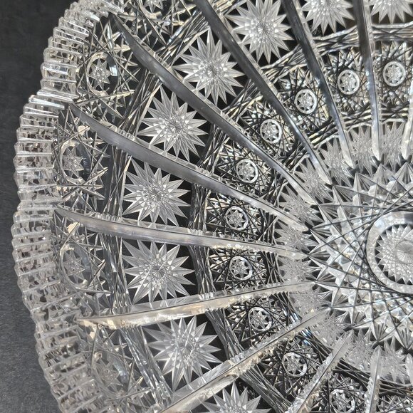 Rare Vintage European Czech Brilliant Cut Glass Handcut Queen Lace 24% Lead Crys - Picture 9 of 12